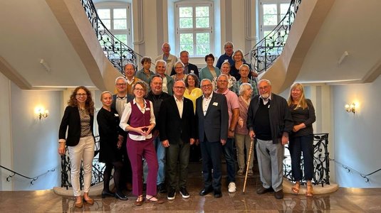 Die Reisegruppe wurde im Rathaus von Piotr Krzystek, dem Stadtpräsidenten von Stettin, empfangen. Bildnachweis: Deutsch-Europäisches Bildungswerk in Hessen